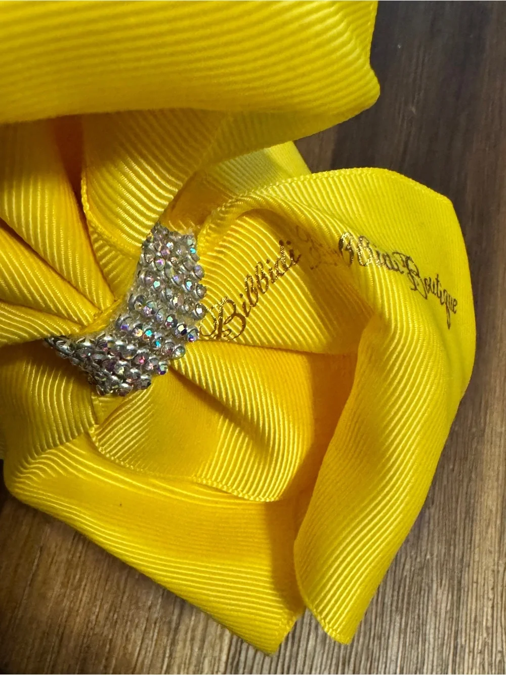 Disney Bibbidi Bobbidi Boutique Yellow Rhinestone Hair Bow - Fairy God Mother